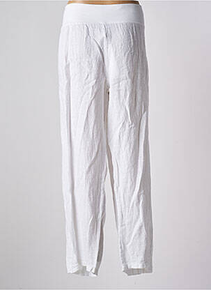 Pantalon large coupe fluide taille haute blanc QUATTRO femme