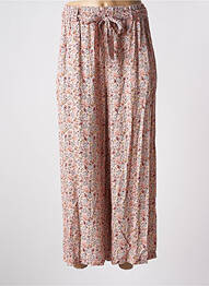 Pantalon large tissage popeline taille haute rose QUATTRO femme