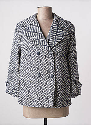 Manteau court coupe droite sans capuche bleu C.MISSARO femme