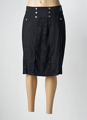 Jupe mi-longue taille à pinces noir QUATTRO femme
