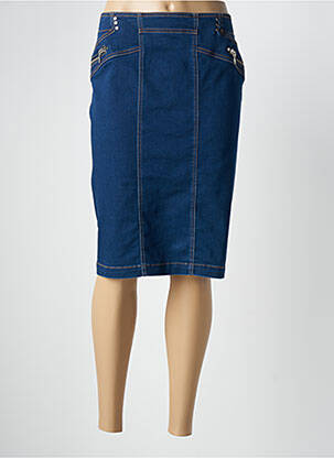 Jupe mi-longue stretch bleu QUATTRO femme