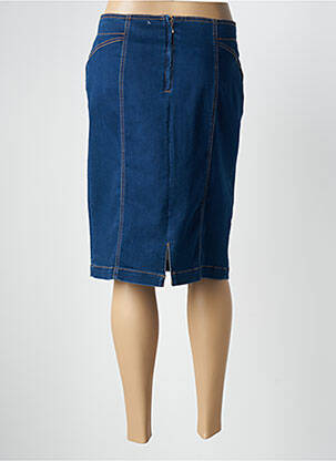 Jupe mi-longue stretch bleu QUATTRO femme