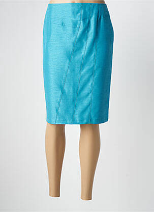 Jupe mi-longue taille à pinces bleu QUATTRO femme