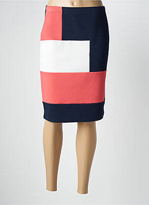 Jupe mi-longue stretch bleu QUATTRO femme