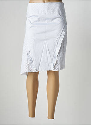 Jupe mi-longue taille à pinces blanc QUATTRO femme