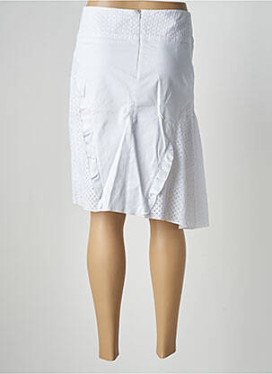 Jupe mi-longue taille à pinces blanc QUATTRO femme