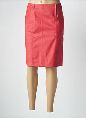 Jupe mi-longue coupe droite rouge QUATTRO femme
