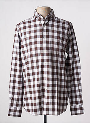 Chemise manches longues imprimé fantaisie marron BAGUTTA homme