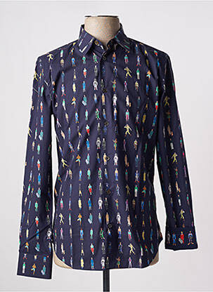 Chemise manches longues imprimé fantaisie bleu PAUL SMITH homme