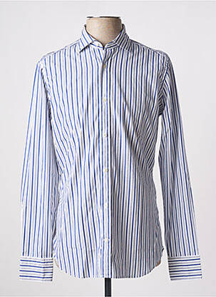 Chemise manches longues manches longues bleu CALIBAN homme