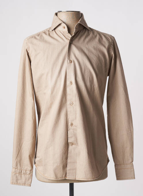 Chemise manches longues beige BAGUTTA pour homme