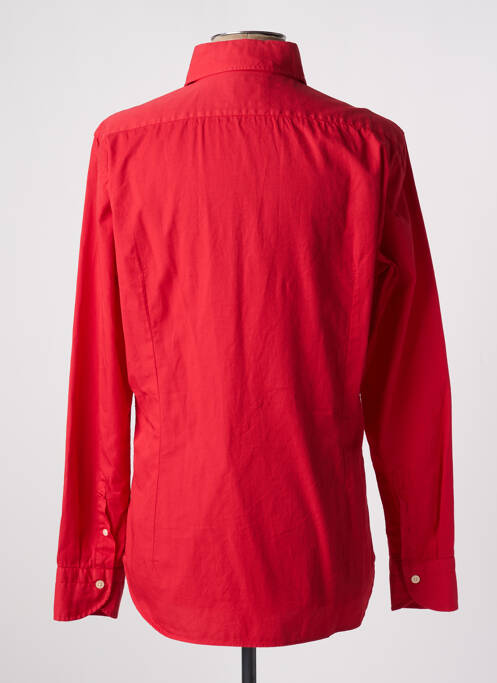 Chemise manches longues rouge CALIBAN pour homme