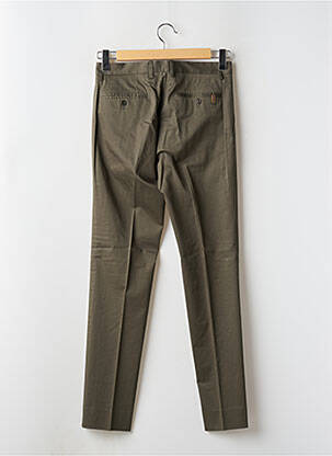 Pantalon chino fermeture zippée sous rabat avec crochet taille normale vert ATELIER NOTIFY homme