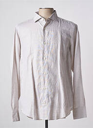 Chemise manches longues imprimé fantaisie beige ELEVENTY homme