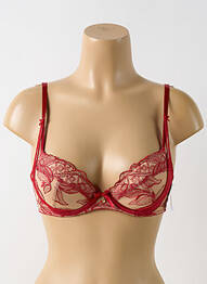 Soutien-gorge effet matière satinée haut soutien-gorge avec mousse de rembourrage amovible rouge AUBADE femme