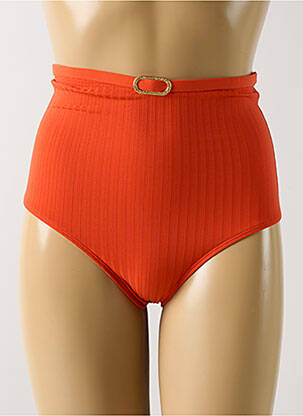 Bas de maillot de bain tissage satiné culotte orange EMPREINTE femme