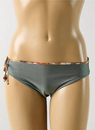 Bas de maillot de bain effet matière satinée culotte vert MARIE JO femme