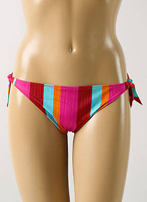 Bas de maillot de bain imprimé rayures bikini rose MARIE JO femme