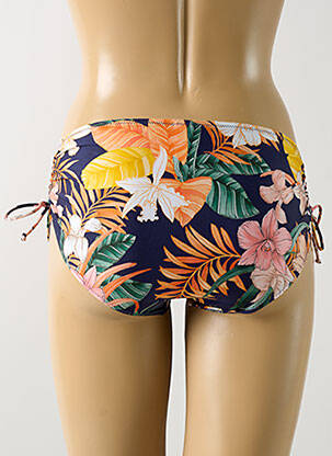 Bas de maillot de bain imprimé fleurs bikini bleu ROSA FAIA femme