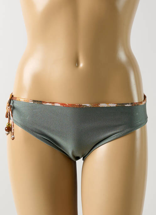 Bas de maillot de bain effet matière satinée culotte vert MARIE JO femme