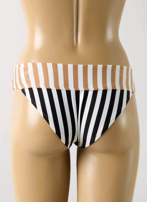 Bas de maillot de bain imprimé rayures culotte beige ANDRES SARDA femme