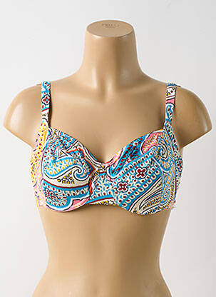 Haut de maillot de bain stretch haut soutien-gorge balconnet bleu EMPREINTE femme