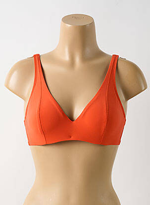 Haut de maillot de bain stretch haut soutien-gorge emboitant orange EMPREINTE femme