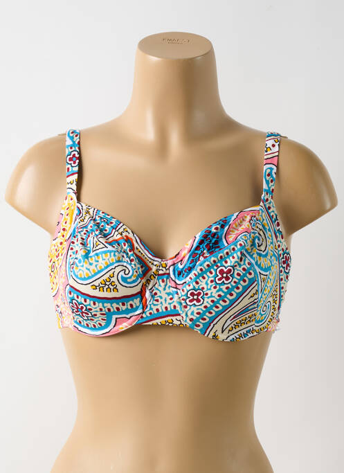 Haut de maillot de bain stretch haut soutien-gorge balconnet bleu EMPREINTE femme
