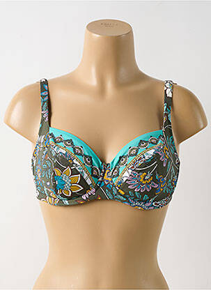 Haut de maillot de bain stretch haut soutien-gorge emboitant vert LISE CHARMEL femme