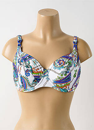Haut de maillot de bain stretch haut soutien-gorge emboitant bleu LISE CHARMEL femme