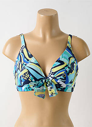 Haut de maillot de bain stretch haut soutien-gorge emboitant bleu ANTIGEL femme