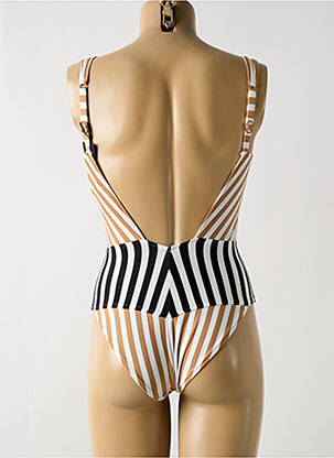 Maillot de bain 1 pièce effet matière satinée haut soutien-gorge moulé beige ANDRES SARDA femme