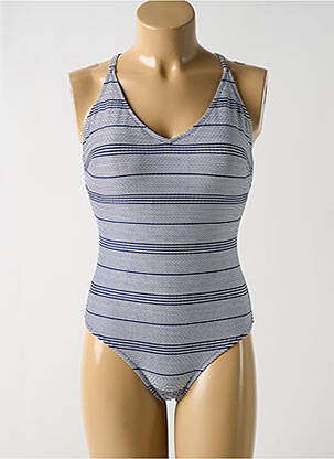 Maillot de bain 1 pièce effet matière satinée haut soutien-gorge moulé bleu TRIUMPH femme