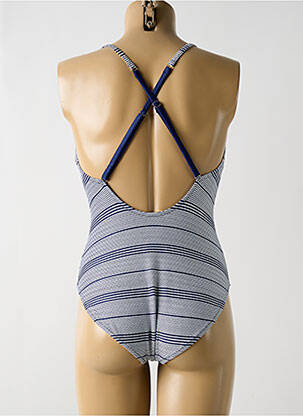 Maillot de bain 1 pièce effet matière satinée haut soutien-gorge moulé bleu TRIUMPH femme