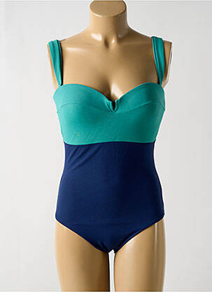 Maillot de bain 1 pièce bretelles élastiquées amovibles haut bandeau bleu TRIUMPH femme