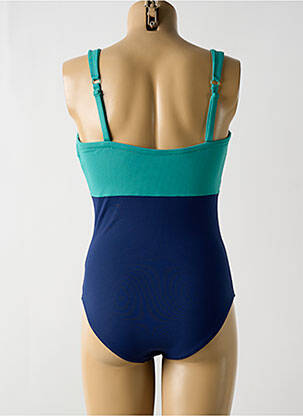 Maillot de bain 1 pièce bretelles élastiquées amovibles haut bandeau bleu TRIUMPH femme