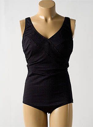 Maillot de bain 1 pièce effet matière satinée haut soutien-gorge emboitant noir TRIUMPH femme