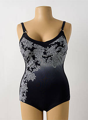 Maillot de bain 1 pièce effet matière satinée haut soutien-gorge moulé noir TRIUMPH femme