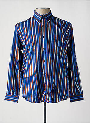 Chemise manches longues imprimé rayures bleu CAP 10 TEN homme