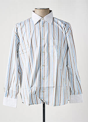 Chemise manches longues imprimé rayures blanc JUMFIL homme