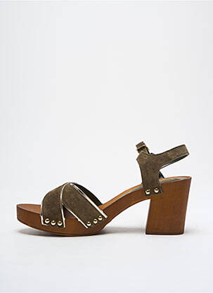 Sandales/nu pieds semi compensé talon de 4 à 6cm vert MARCO TOZZI femme
