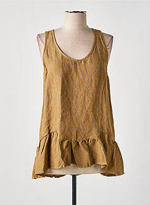 Top coupe fluide sans manche marron PAKO LITTO femme