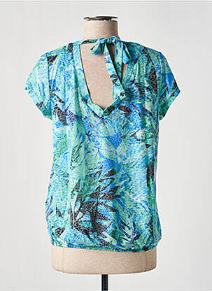 Top tissage jersey manches courtes bleu ENJOY femme