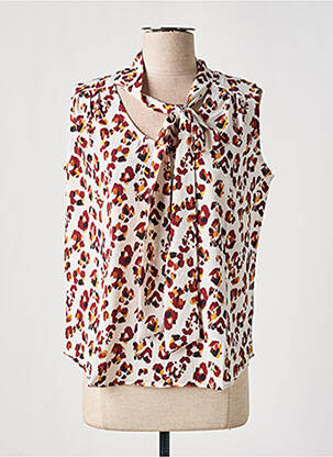 Blouse tissage crêpe sans manche beige ENJOY femme