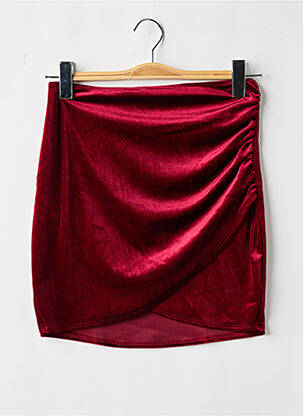 Jupe courte taille élastique rouge NELLY femme