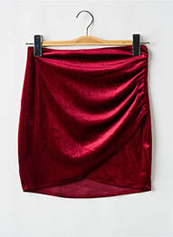 Jupe courte taille élastique rouge NELLY femme