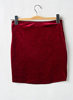 Jupe courte taille élastique rouge NELLY femme