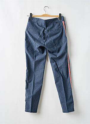 Pantalon chino broderie galons latéraux taille normale bleu REIKO femme