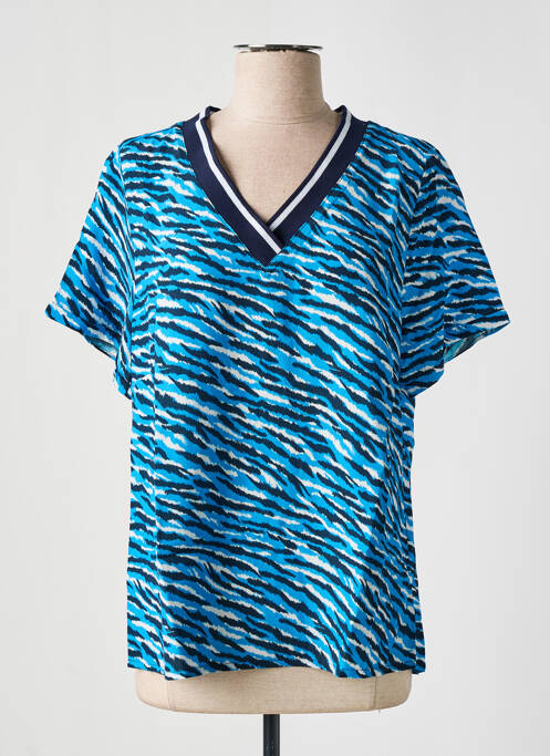 Top imprimé fantaisie manches courtes bleu ENJOY femme