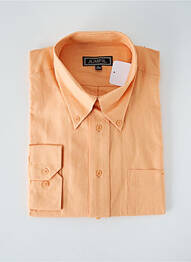Chemise manches longues poches poitrine orange JUMFIL homme